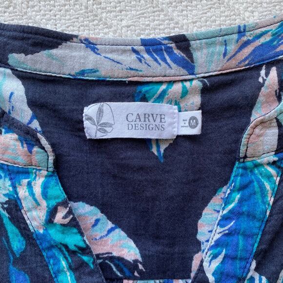 Carve Designs Dylan Gauze Shirt Stargazer Floral 100% Organic Cotton Gauze Top - Picture 8 of 10